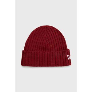 Čepice New Era Cuff Beanie vínová barva, 60364239