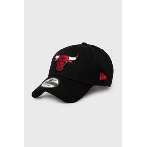 Bavlněná baseballová čepice New Era Chicago Bulls černá barva, s aplikací, 60364397