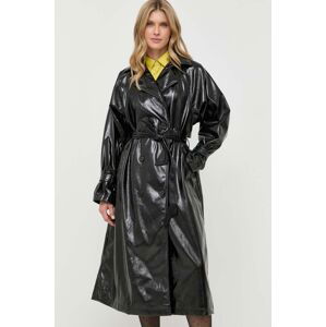 Kabát Twinset dámský, černá barva, přechodný, dvouřadový