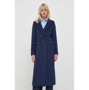 Kabát Artigli dámský, tmavomodrá barva, přechodný, dvouřadový