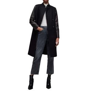 Kabát s vlnou AllSaints Sidney černá barva, přechodný
