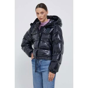 Péřová bunda Tommy Hilfiger dámská, tmavomodrá barva, zimní, oversize
