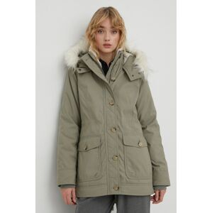 Parka Hollister Co. dámská, zelená barva, zimní