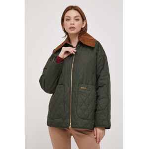 Bunda Barbour Woodhall dámská, zelená barva, přechodná, oversize