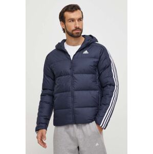 Péřová bunda adidas pánská, tmavomodrá barva, zimní