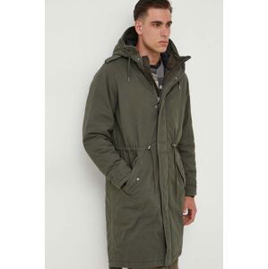 Parka Pepe Jeans BOWIE pánská, zelená barva, zimní