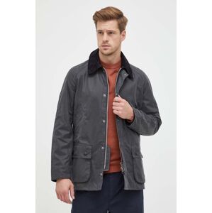 Bunda Barbour Ashby Wax Jacket pánská, šedá barva, přechodná