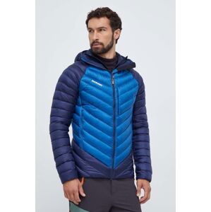 Péřová sportovní bunda Mammut Broad Peak IN Hooded tmavomodrá barva