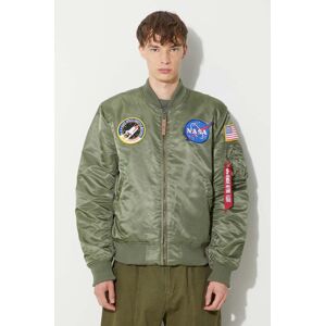 Bomber bunda Alpha Industries MA-1 VF NASA zelená barva, zimní, 166107.01