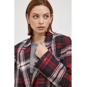 Sako Tommy Hilfiger vínová barva, oversize