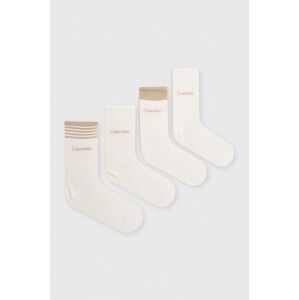 Ponožky Calvin Klein 4-pack dámské, bílá barva