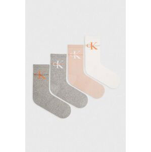 Ponožky Calvin Klein Jeans 4-pack dámské, šedá barva