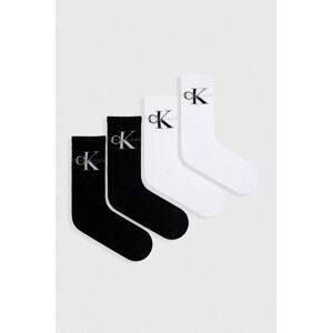Ponožky Calvin Klein Jeans 4-pack dámské, černá barva