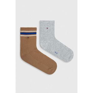 Ponožky Tommy Hilfiger 2-pack dámské, šedá barva
