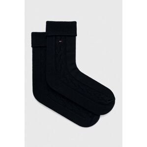 Ponožky s příměsí vlny Tommy Hilfiger tmavomodrá barva