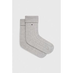 Ponožky s příměsí vlny Tommy Hilfiger šedá barva