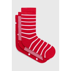 Ponožky Pepe Jeans 3-pack dámské, červená barva