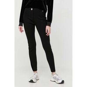 Kalhoty Armani Exchange dámské, černá barva, přiléhavé, high waist