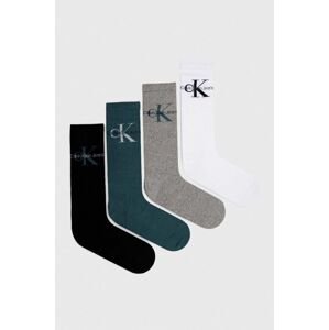 Ponožky Calvin Klein Jeans 4-pack pánské, zelená barva