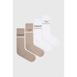 Ponožky Calvin Klein Jeans 4-pack pánské, béžová barva