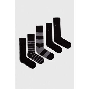 Ponožky Tommy Hilfiger 5-pack pánské, černá barva