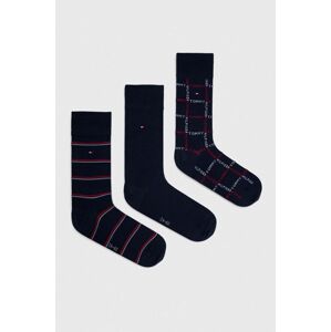 Ponožky Tommy Hilfiger 3-pack pánské, tmavomodrá barva