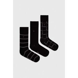Ponožky Tommy Hilfiger 3-pack pánské, černá barva