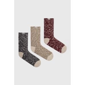 Ponožky Hollister Co. 3-pack pánské, vínová barva