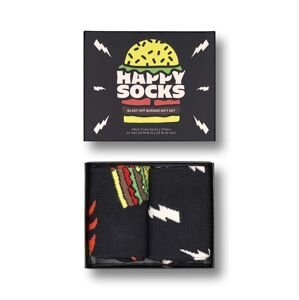 Ponožky Happy Socks Blast Off Burger Socks 2-pack černá barva