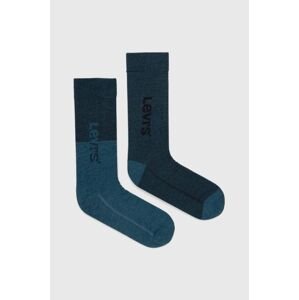 Ponožky Levi's 2-pack tyrkysová barva