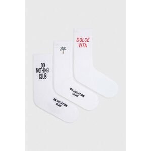 Ponožky On Vacation 3-pack bílá barva