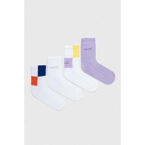 Ponožky Levi's 4-pack bílá barva