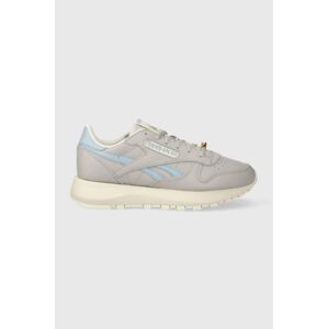 Kožené sneakers boty Reebok Classic CLASSIC LEATHER šedá barva