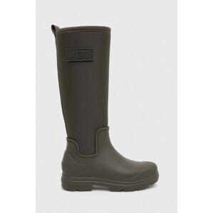 Holínky UGG Droplet Tall dámské, zelená barva, 1151350