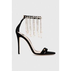 Semišové sandály Elisabetta Franchi černá barva, SA04L37E2