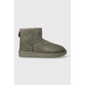 Semišové sněhule UGG Classic Mini II zelená barva, 1016222