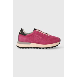Semišové sneakers boty Pinko Los Angeles růžová barva, 101629 A0N8 Y54