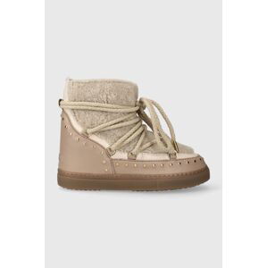 Kožené sněhule Inuikii Curly Rock Wedge béžová barva, 75103-076