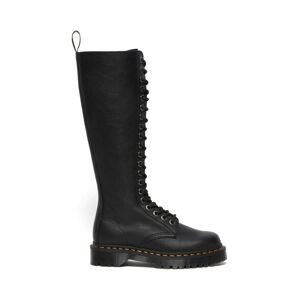 Kožené kozačky Dr. Martens 1B60 Bex dámské, černá barva, na plochém podpatku, DM27016001