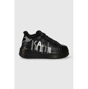 Kožené sneakers boty Karl Lagerfeld ANAKAPRI KC černá barva, KL63578