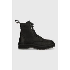 Kožené kotníkové boty Sorel HI LINE LACE dámské, černá barva, na plochém podpatku, zateplené, 2009111010