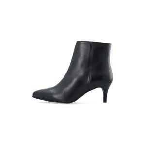 Kožené kotníkové boty Bianco BIACILLE dámské, černá barva, na podpatku, 11300741
