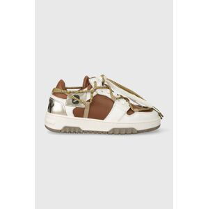 Kožené sneakers boty Off Play SORRENTO hnědá barva, SORRENTO 1 WHITE, COGNAC, GOLD