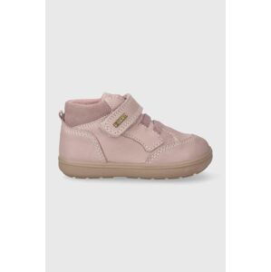 Dětské kožené zimní boty Primigi růžová barva