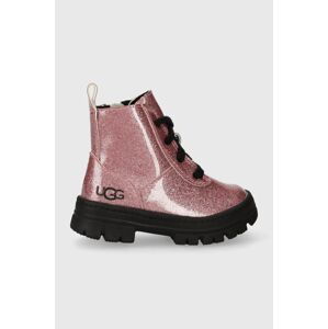 Dětské workery UGG T ASHTON LACE UPLITTER růžová barva