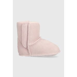 Dětské semišové sněhule UGG I BABY CLASSIC G růžová barva