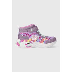 Kožené sneakers boty Skechers UNICORN DREAMS fialová barva