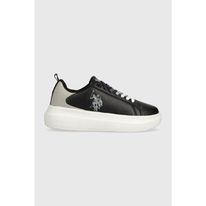 Dětské sneakers boty U.S. Polo Assn. černá barva