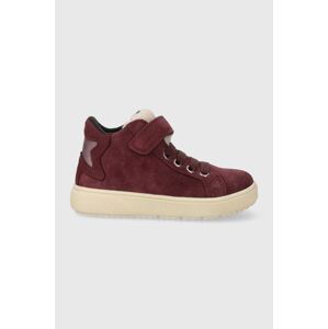 Dětské semišové sneakers boty Geox J36HYC 022BH J THELEVEN WPF fialová barva