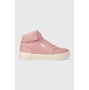 Dětské sneakers boty Puma Carina 2.0 Mid WTR Jr růžová barva